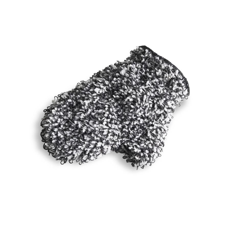 Микрофибровая рукавица для химчистки и мойки авто, 26*18 см, цвет черно-белый Au-239