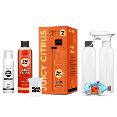 Органический очиститель c аксессуарами Foam Heroes Juicy Citrus Kit