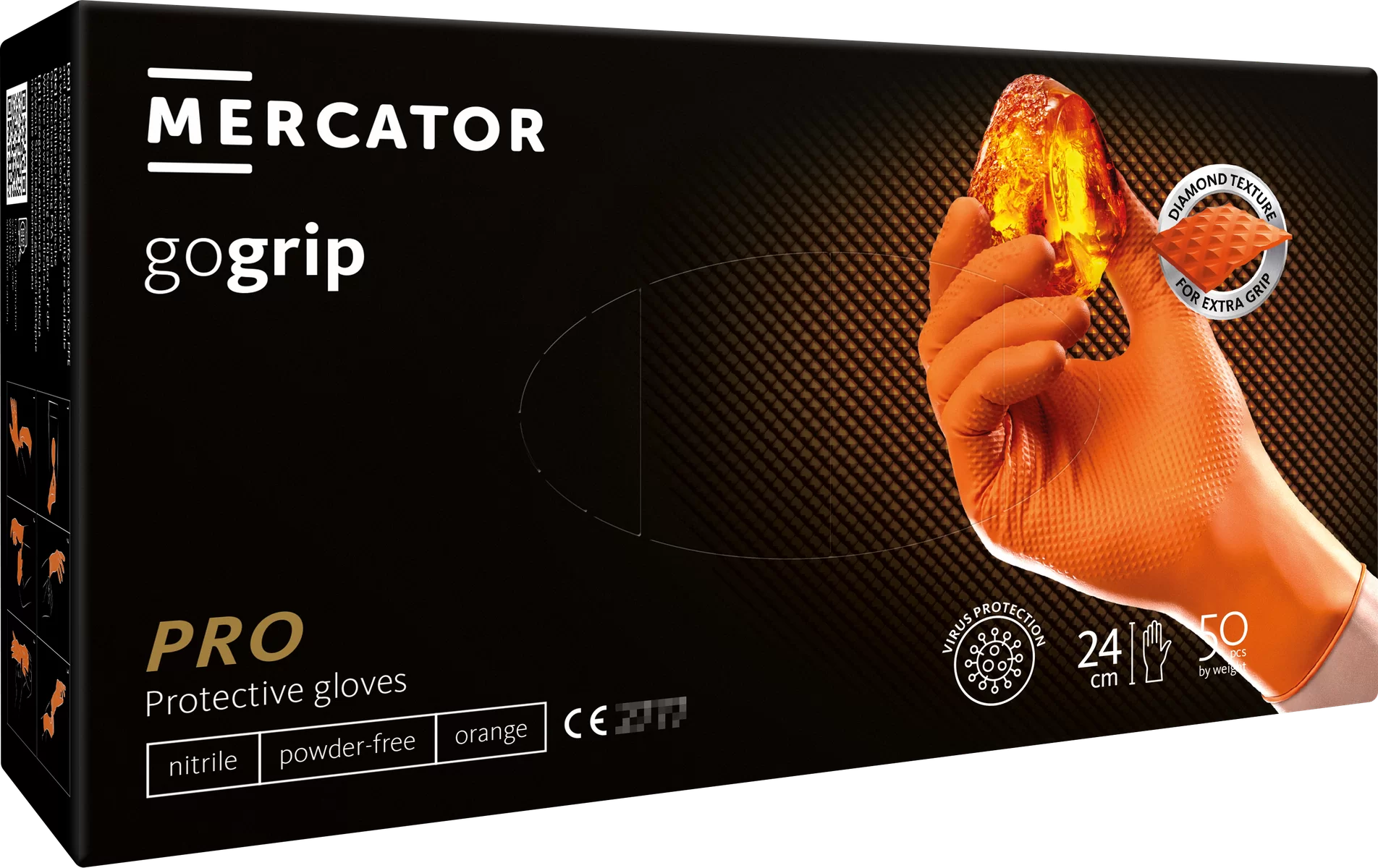 Перчатки нитриловые GoGrip оранжевые 50пар