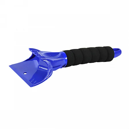 Скребок для уборки снега и льда Clingo, 9.5х15 см, с мягкой ручкой, синий