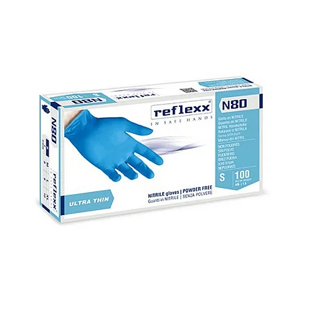 Резиновые перчатки нитриловые синие Reflexx 3 гр. Толщина 0,06 мм